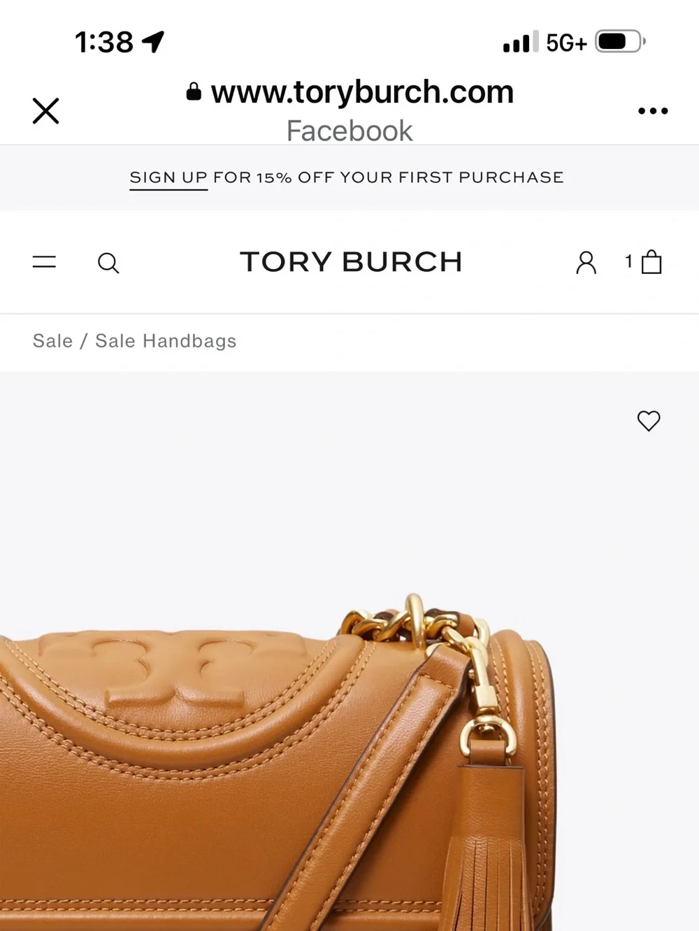 Tory Burch Tan Leather Crossbody Bag with Tassel